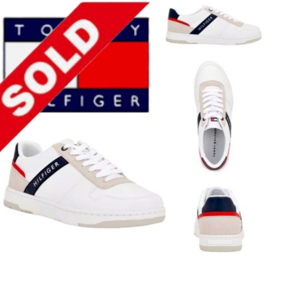 SOLD*****TOMMY HILFIGERMen's Tedric Low Top Lace Up Court Sneakers - Picture 1 of 7